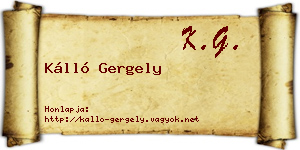 Kálló Gergely névjegykártya